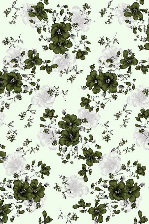 Tecido Floral Oxford 8153 V19 F Verde Claro