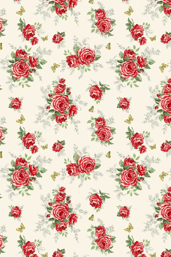 Tecido Floral Tergal 5139 V05 F Palha