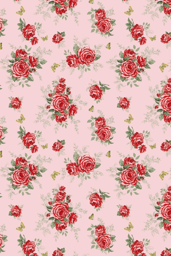 Tecido Floral Tergal 5139 V05 F Rosa